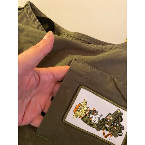 REUNION Outfitters Vest Jacket Army Green Patches Medium - Picture 5 of 11